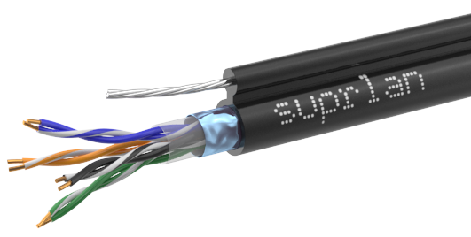 

Кабель витая пара F/UTP 5e кат. 4 пары SUPRLAN 01-1026-1 Cu PE Out. T-FG8 (трос) 305м, 01-1026-1