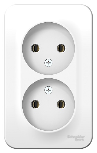 

Розетка Schneider Electric BLNRA000211 2-ая б/з без шторок 16А, 250В, изолир. пластина (белый) наруж, BLNRA000211