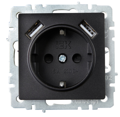 фото Розетка с заземлением  IEK BR-R14-16-U21-D21-K46 в Уфе