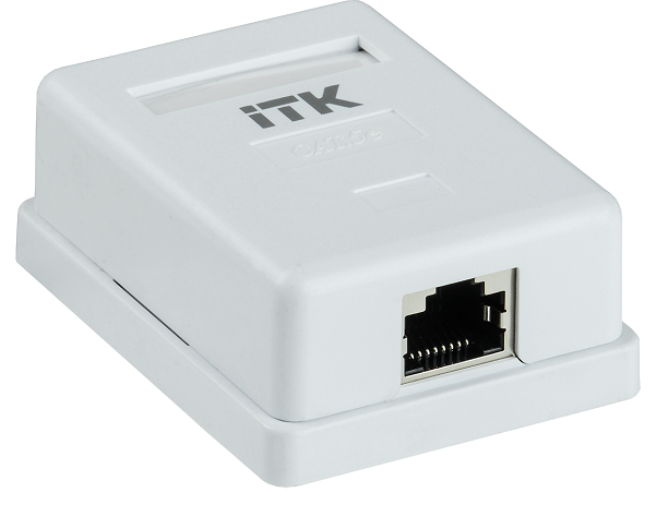 

Розетка ITK CS2-1C5EF-12 настенная, RJ45 кат. 5E FTP 1-порт, CS2-1C5EF-12