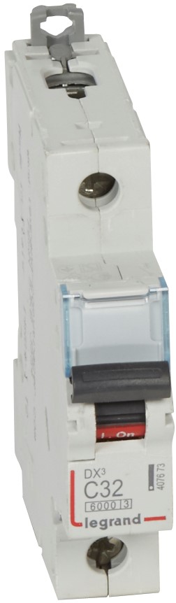 

Автоматический выключатель Legrand 407673 DX³ 6000 - 10 кА - тип характеристики C, 1П, 230/400 В~, 32 А, 1 модуль, 407673