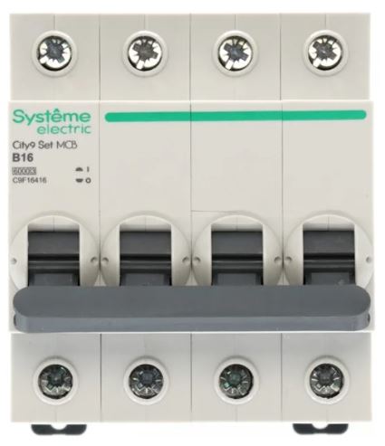 

Автоматический выключатель Systeme Electric C9F16416 City9 Set B 16А 4P 6kA 400В, C9F16416
