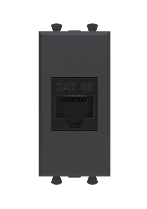 

Розетка компьютерная DKC 4412661 RJ-45 без шторки модульная, кат.5е, "Черный матовый", 1 модуль, "Avanti", 4412661
