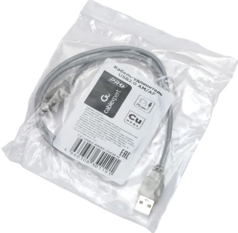 фото Кабель интерфейсный USB 2.0 Cablexpert CC-USB2-AMAF-75CM-N в Уфе