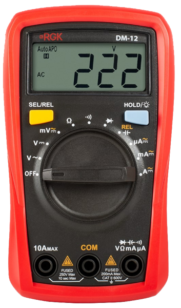 Изображение товара Мультиметр RGK DM-12 портативный для диагностики и измерений