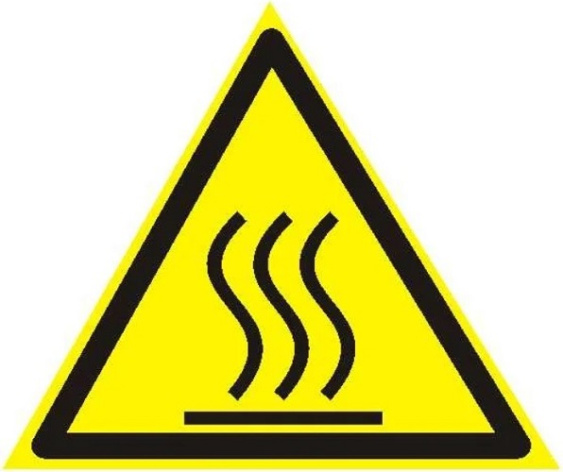 Изображение товара Знак-наклейка Осторожно Горячая поверхность W26 EKF