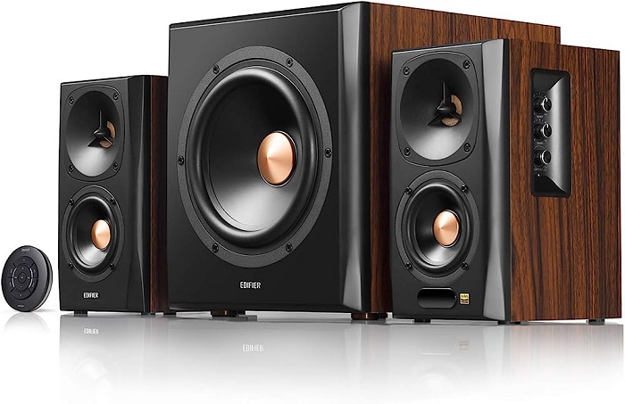 

Компьютерная акустика 2.1 Edifier S360DB 2 сат. + сабвуфер,150W RMS, 40-20000Гц, дерево, пульт ДУ, BT aptX, S360DB