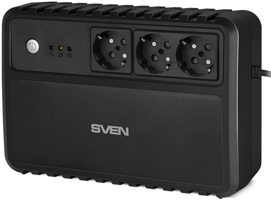 

Источник бесперебойного питания Sven UP-L800 SV-021627 400 Вт, вх. 175В-290В, вых. 230В, 3*CEE7/4 (EU), UP-L800