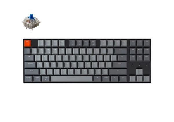 

Клавиатура беспроводная Keychron K8 TKL, алюминиевый корпус, RGB подсветка, Gateron Blue Switch, K8