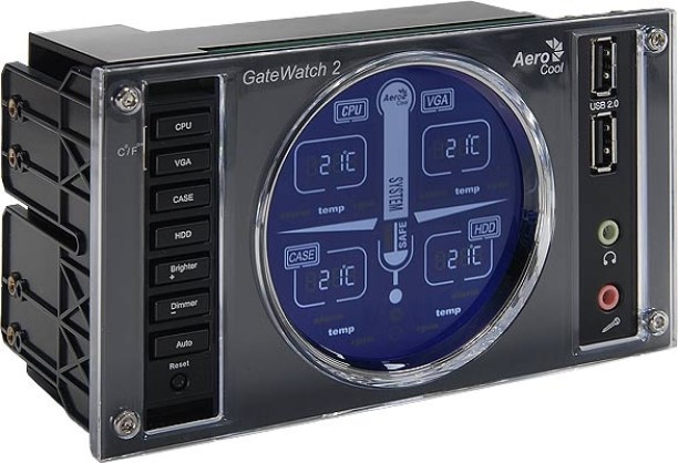 

Контроллер AeroCool EN42581 вентиляторов GateWatch II Fan Controller -- LCD 5,25" (серебристый), EN42581
