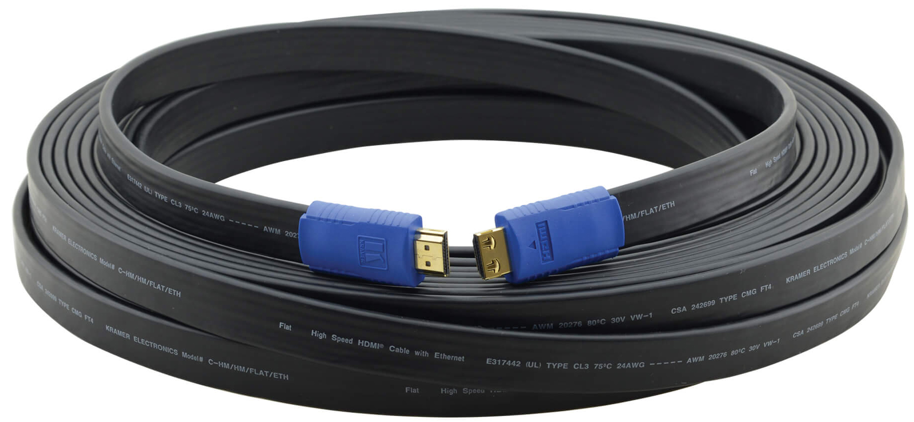 

Кабель интерфейсный HDMI-HDMI Kramer C-HM/HM/FLAT/ETH-50 97-01014050 19M/19M, (Вилка - Вилка), 15.2м, плоский c Ethernet (v1.4), C-HM/HM/FLAT/ETH-50