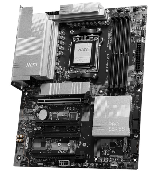 

Материнская плата ATX MSI PRO X870-P WIFI (AM5, AMD X870, 4*DDR5 (8200), 4*SATA 6G RAID, 3*M.2, 4*PCIE, 5Glan, WiFi, BT, 6*USB A, 8*USB 2.0, 3*Type C, PRO X870-P WIFI