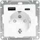 фото Розетка с заземлением с 2 USB  EKF UP1-SOW-111-USBA+USBC в Санкт-Петербургe