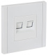 фото Розетка компьютерная двойная IEK FP-K20-1-K01 в Уфе