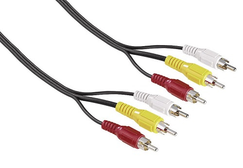 Изображение товара Кабель RCA аудио видео HAMA H-43134 тройной для DVD и видеомагнитофона