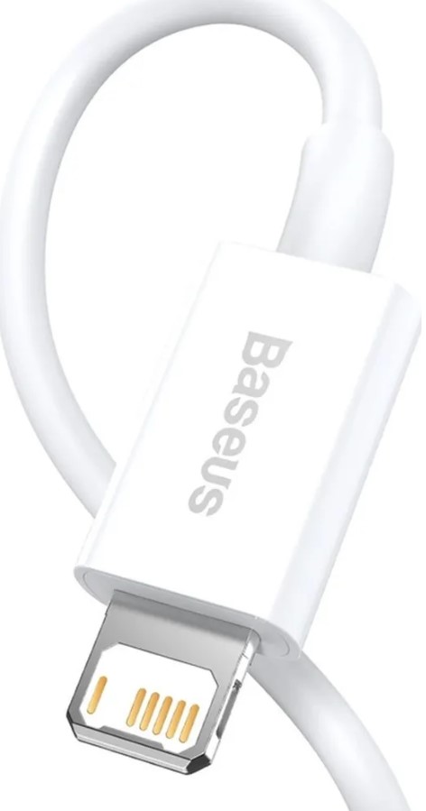 

Кабель интерфейсный Baseus CALYS-02 USB Type A - Lightning 2.4A силиконовый 0.25m white, CALYS-02