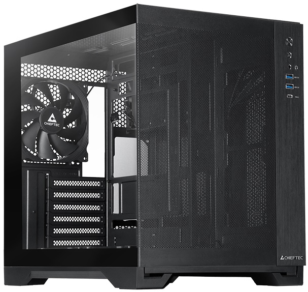 

Корпус ATX Chieftec VISIO AIR GM-30B-M-OP без БП, боковая панель из закаленного стекла, черный, USB Type-C, 2*USB 3.0, VISIO AIR
