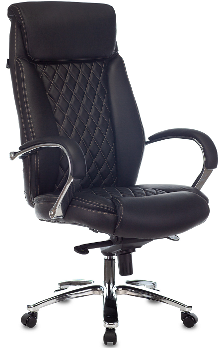 

Кресло Бюрократ T-9924SL/BLACK руководителя, крестовина металл хром, кожа, цвет: черный, T-9924SL/BLACK