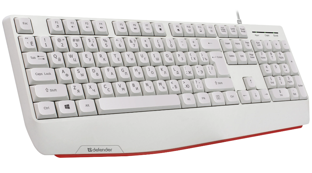 

Клавиатура проводная Defender Atom HB-546 45547 белая, Atom HB-546