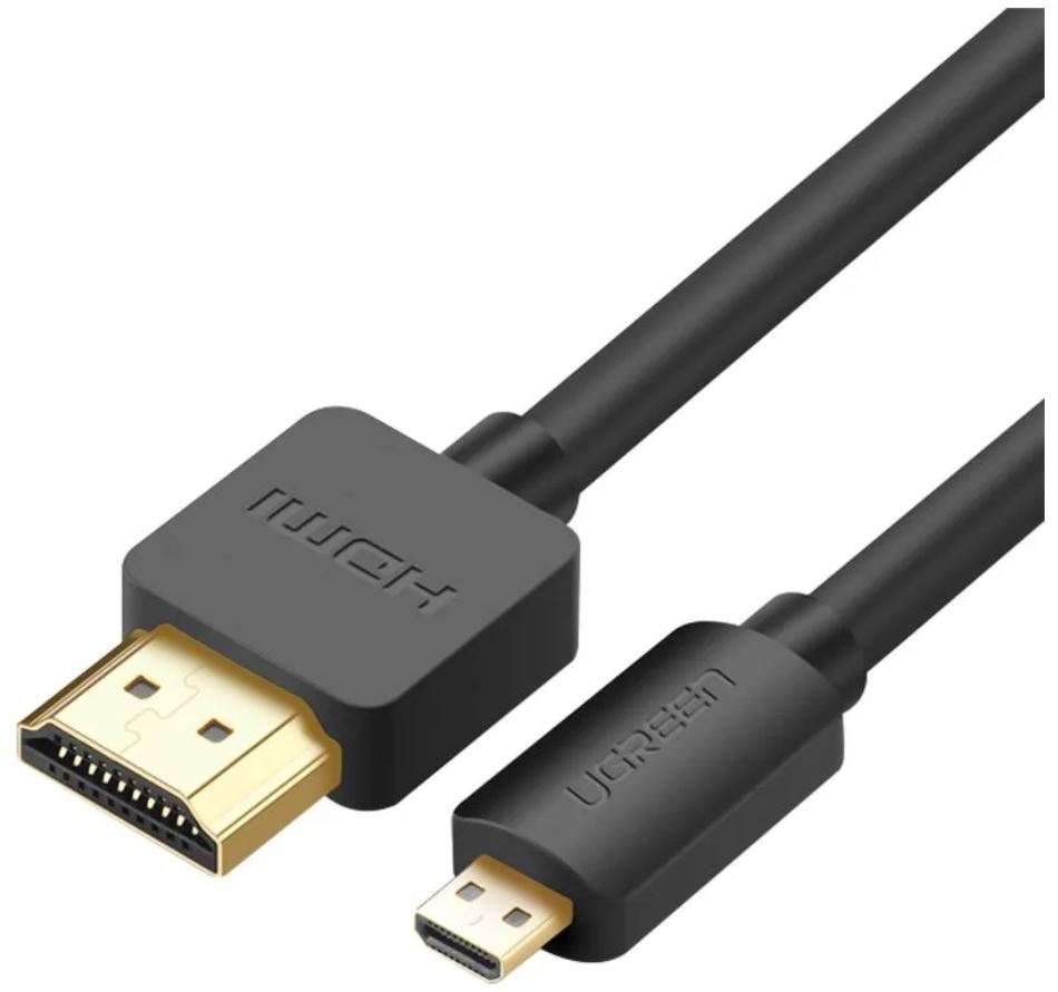 

Кабель интерфейсный UGREEN HD127 Micro HDMI to HDMI, длина: 1,5м, цвет: черный, HD127