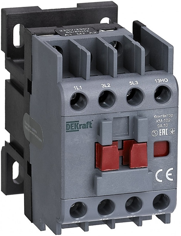 

Контактор DEKraft 22070DEK 9А 48В АС3 АС4 1НО КМ-102, 22070DEK