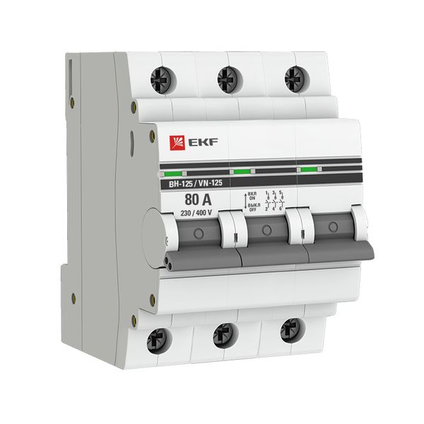

Рубильник EKF SL125-3-80-pro ВН-125 3P 80А, SL125-3-80-pro