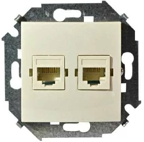 

Розетка Simon 1591593-031 Simon 15 Бежевый компьютерная 2-я RJ45 кат.5е, 1591593-031