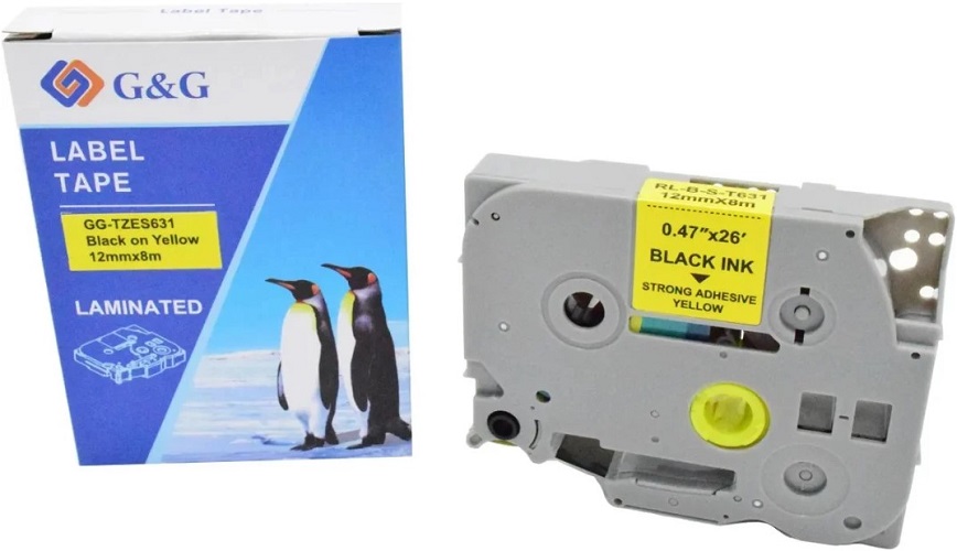 

Картридж ленточный G&G GG-TZES631 черный на желтом 12x8 для Brother 1010/1260VP/1830VP/9700PC, GG-TZES631