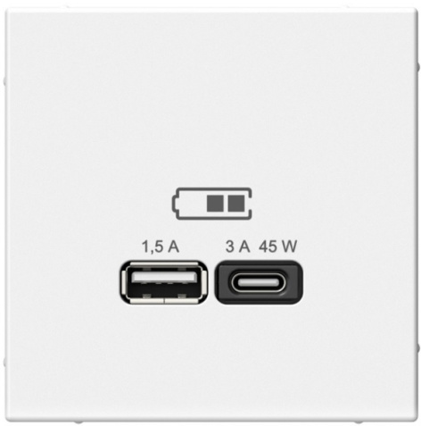 Изображение товара Розетка Systeme Electric ArtGallery двойная USB цвет лотос с разъемами A и C