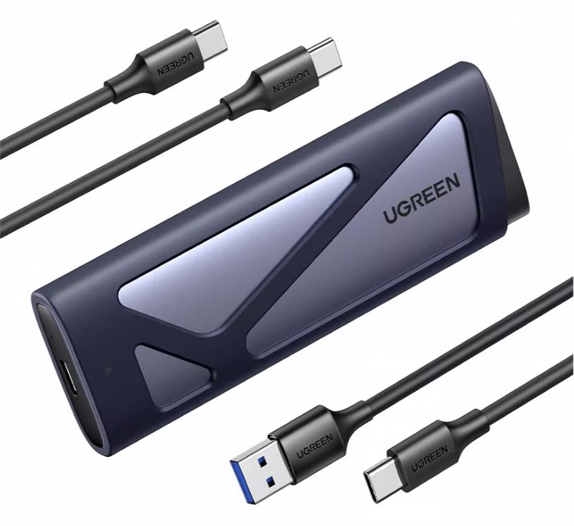 

Бокс UGREEN CM767 15813_ внешний для жесткого диска M.2 NVMe/M.2 SATA SSD 10Gbps. Цвет: серый, CM767