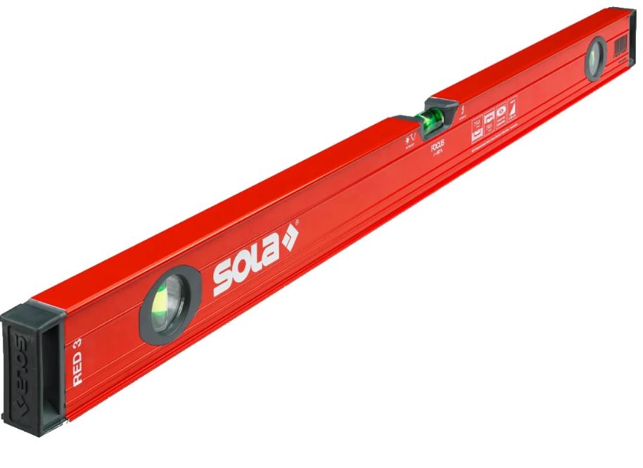 

Уровень SOLA 01813301 RED M 3 100, L=100 см, 3 глазка, точн. 0,3 мм/м, 01813301
