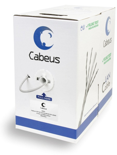 фото Кабель витая пара U/UTP 5e кат. 4 пары Cabeus UTP-4P-Cat.5e-SOLID-GY-LIGHT в Екатеринбурге