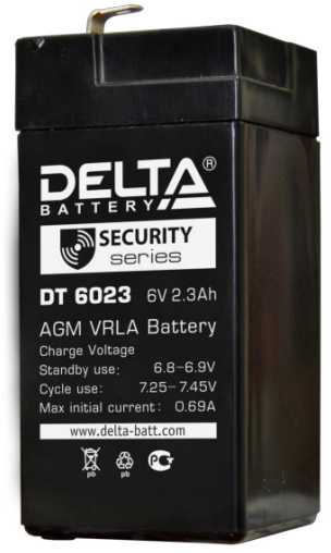 

Батарея Delta DT 6023 6В, 2.3Ач, DT 6023