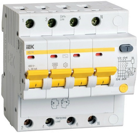 

Автомат дифференциальный IEK MAD10-4-032-C-030 АД14 4Р 32А 30мА, MAD10-4-032-C-030
