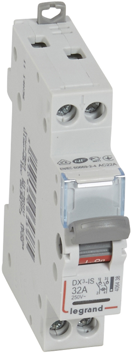 

Выключатель-разъединитель Legrand 406441 DX³-IS - 2П, 400 В~, 63 А, 2 модуля, 406441