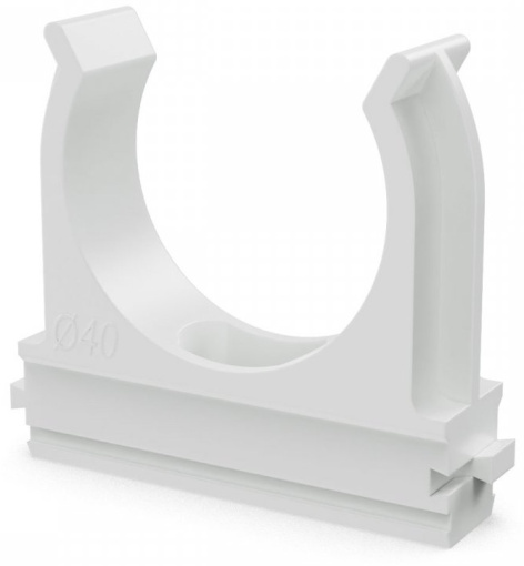 Изображение товара Клипса для труб ПВХ и гофрированных 40 мм PR.02740б комплект 15 шт