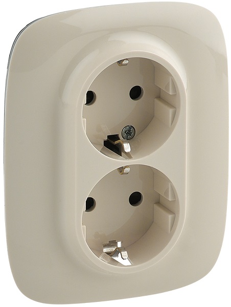 

Розетка Legrand 753826 Valena ALLURE DIY, 2-ая с/з с защитными шторками, безвинт.зажим, слоновая кость, 753826