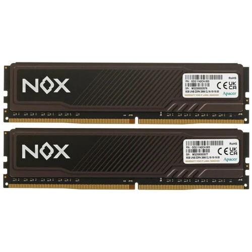 

Модуль памяти DDR4 16GB (2*8GB) Apacer AH4U16G26C08YMWAA-2 2666MHz, AH4U16G26C08YMWAA-2