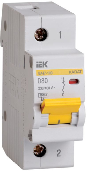 Изображение товара Автоматический выключатель IEK MVA40-1-080-D для защиты цепей 80 А 400 В
