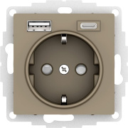 фото Розетка с заземлением с 2 USB Systeme Electric ATN000532