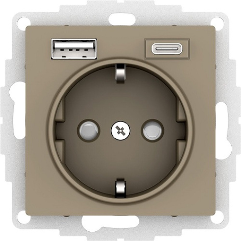 фото Розетка с заземлением с 2 USB  Systeme Electric ATN000532 в Уфе