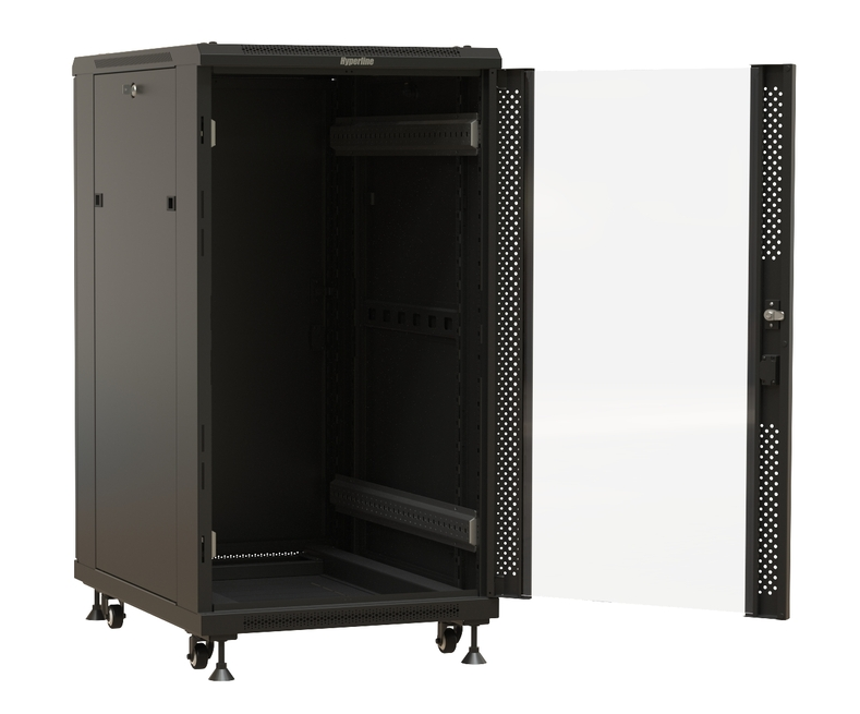 

Шкаф напольный 19", 22U Hyperline TTBR-2268-AS-RAL9004 1166x600х800 мм (ВхШхГ), передняя стеклянная дверь со стальными перфор. боковинами, задняя двер, TTBR-2268-AS-RAL9004