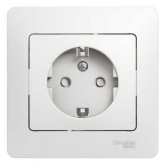 

Розетка Schneider Electric GSL000144 с заземлением со шторками (в сборе с рамкой), GSL000144