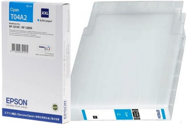 

Картридж Epson C13T04A24N голубой экстраповышенной емкости для WF-C81x/ WF-C86x (C13T04A240), C13T04A24N