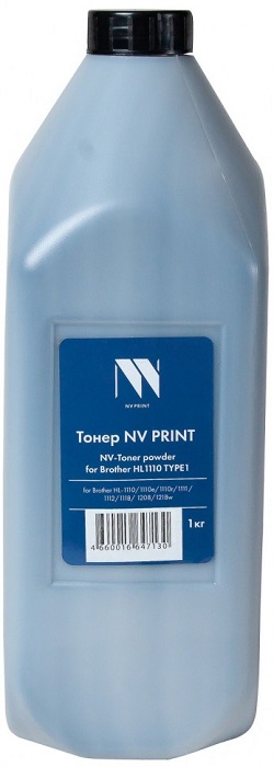 

Тонер NVP NV-HL1110-TYPE1-1KG для Brother HL-1110, 1112, 1210WR, 1212WR, DCP-1510R, 1512R, 1610WR, 1612WR, MFC-1810, 1815R, 1910, 1912WR, black, NV-HL1110-TYPE1-1KG
