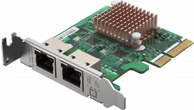 

Сетевая карта QNAP QXG-2G2T-I225 двухпортовая 2,5GBASE-T/1000BASE-T/100BASE-TX, PCIe Gen2 x2, QXG-2G2T-I225