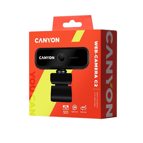 

Веб-камера Canyon C2 720P HD 1 Мпикс USB2.0, black, C2