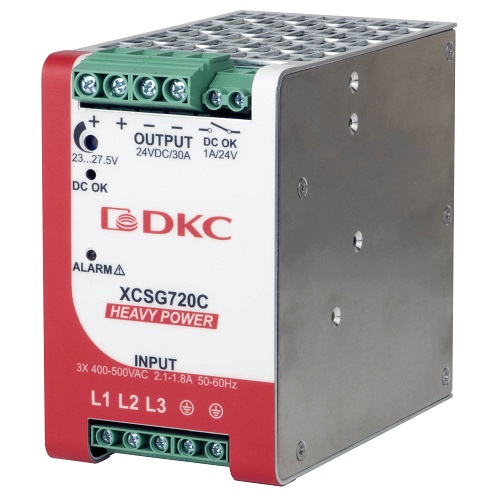 

Источник питания DKC XCSG720C трехфазный, 720Вт, 30А, 24В, "HEAVY POWER", XCSG720C