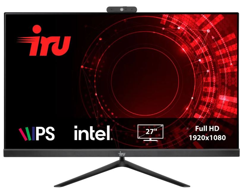 

Моноблок 27'' iRu Office 27IH5PA i5-11400/16GB/1TB SSD/UHD Graphics 730/FHD/CR/GbitEth/WiFi/BT/Cam/черный, Office 27IH5PA