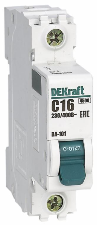 

Автоматический выключатель DEKraft 11153DEK ВА-101 1Р 4А (D) 4,5кА, 11153DEK